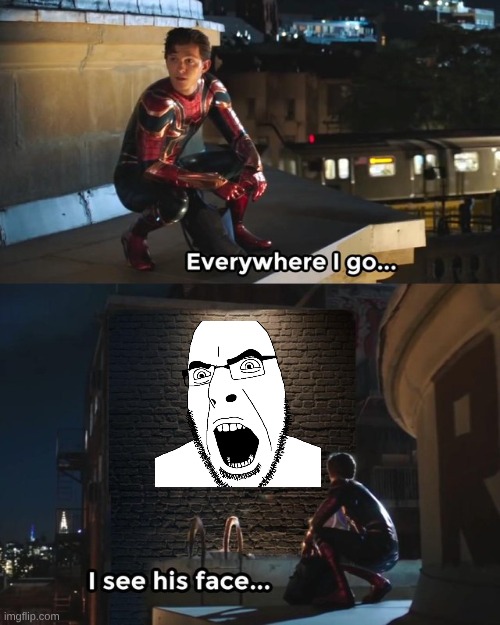 Everywhere I go I see his face | image tagged in everywhere i go i see his face | made w/ Imgflip meme maker