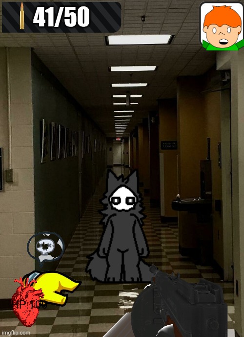 The Shot(Attack view) | 41/50; HP:100 | image tagged in liminal space | made w/ Imgflip meme maker