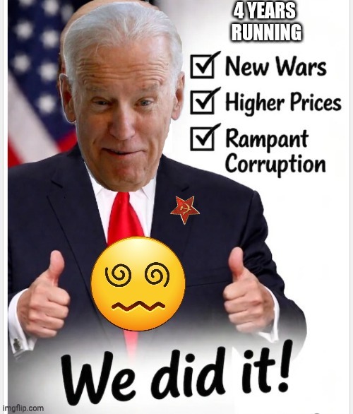 We did it! Joe on his record | image tagged in weird,biden,head | made w/ Imgflip meme maker