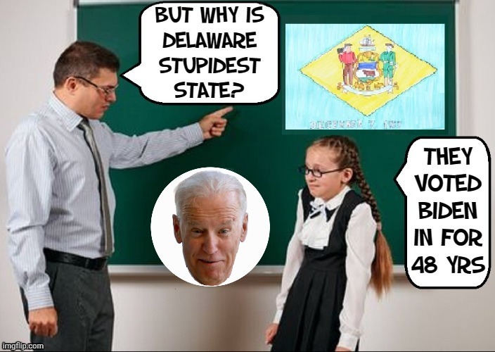 Delaware is stupid | image tagged in biden,voters,stupid people | made w/ Imgflip meme maker