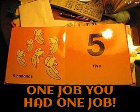 That's 6 ya dumbass | One job you had one job! | image tagged in you had one job,epic fail,counting,human stupidity,duhhh dumbass,do you are have stupid | made w/ Imgflip meme maker