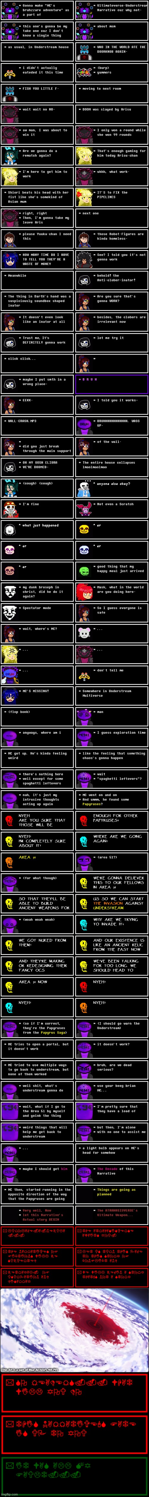 Ultimateverse-Understream Narrative; Intro Arc: "MC's Bruhzzare Adventure" Chapter 1 | (This Art is a part of Blue Archive's 4th PV) | image tagged in ultimateverse understream narrative,mc's bruhzzare adventure,understream,ultimateverse | made w/ Imgflip meme maker