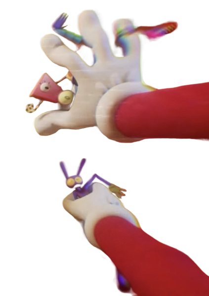 High Quality Caine Holding Jax And Zooble Blank Meme Template