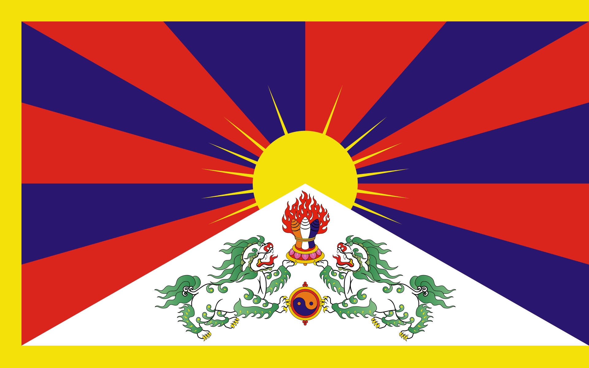 Tibet flag Blank Meme Template
