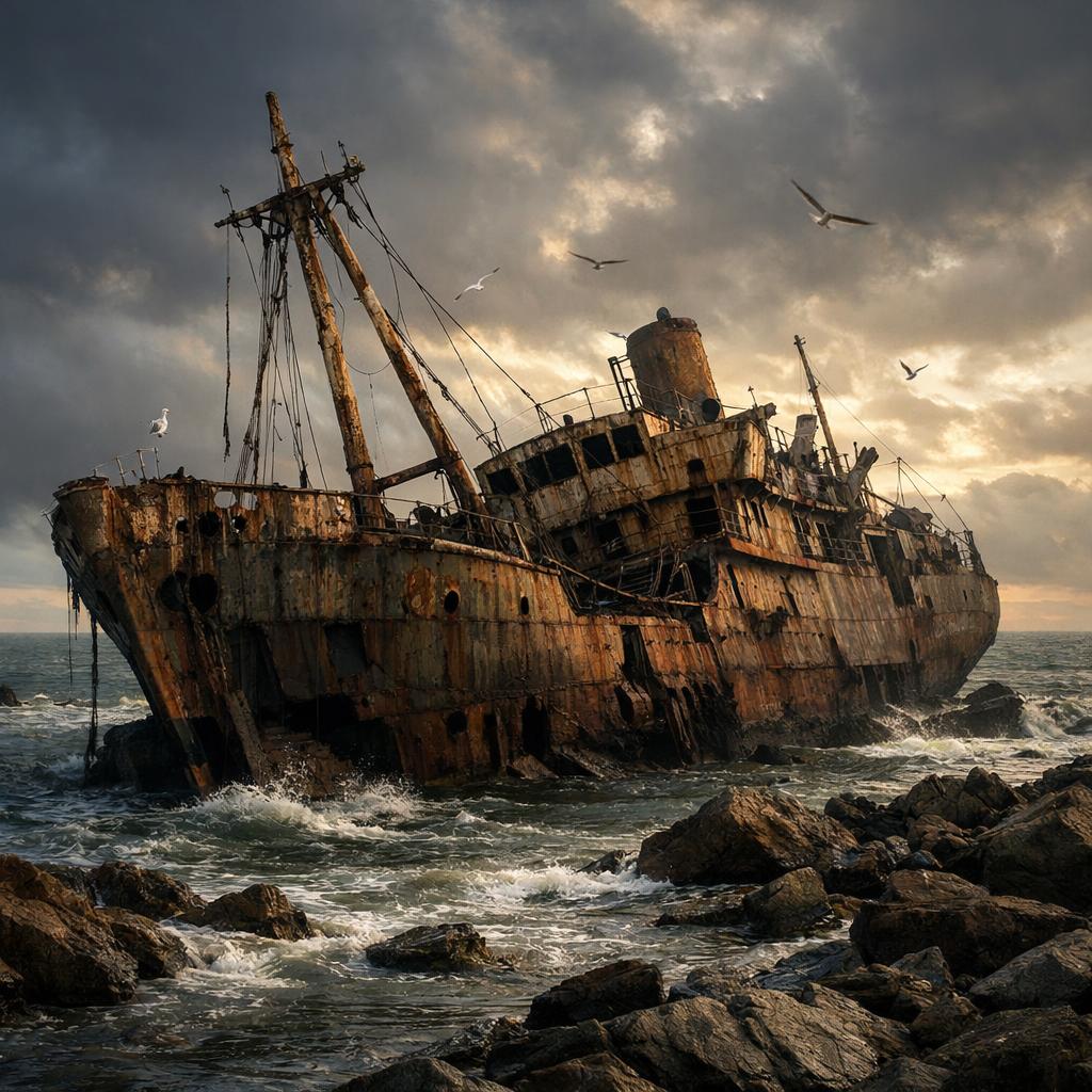 abandoned shipreck Blank Meme Template