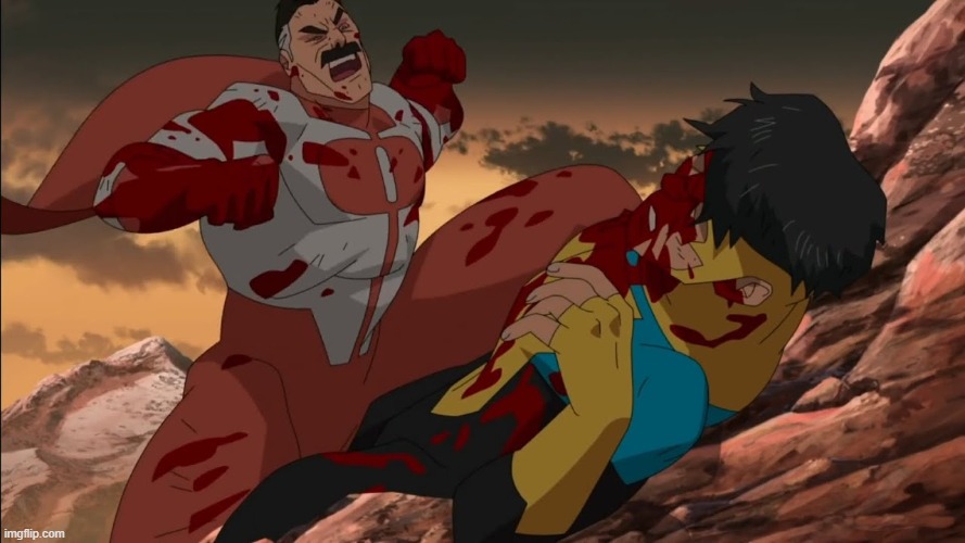 Omniman punching Mark | image tagged in omniman punching mark | made w/ Imgflip meme maker