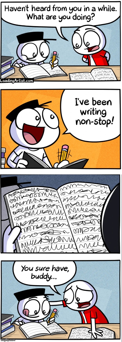 well well well look who finally posted after 8 months | image tagged in comics,loadingartist,hiatus,gone,writing,sloppy | made w/ Imgflip meme maker