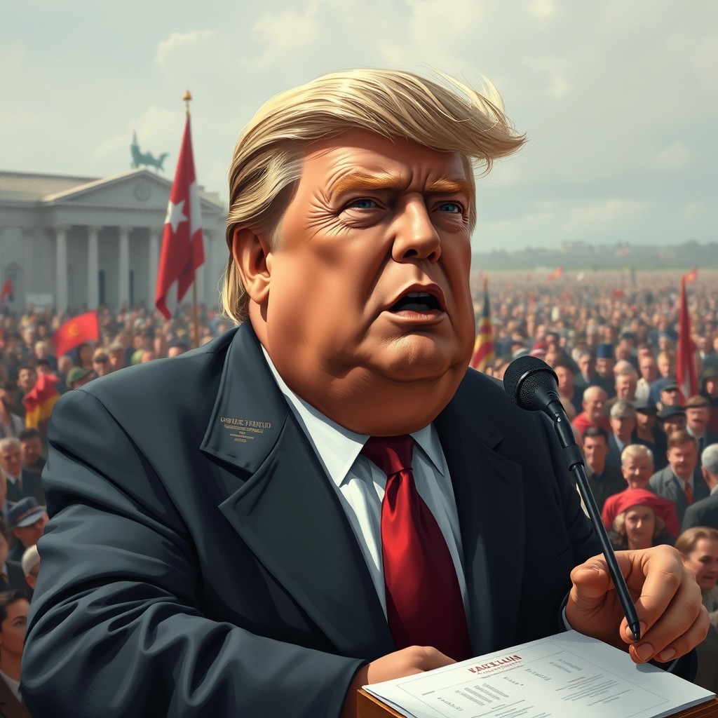 Trump as Mussolini fascist dictator disaster loser incompetence Blank Meme Template