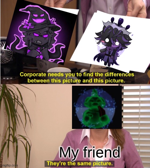 Why?! They DON'T look the same! | My friend | image tagged in memes,they're the same picture | made w/ Imgflip meme maker