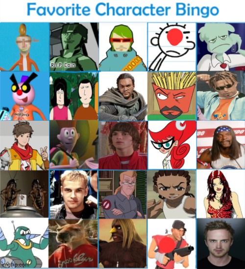 this shit ass | image tagged in nat's favorite character bingo | made w/ Imgflip meme maker