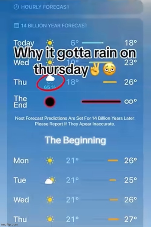 man, i wanted to go for a picnic in thursday!! | image tagged in wait what | made w/ Imgflip meme maker