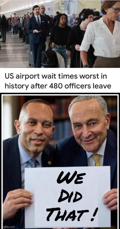 "We'll fix that wascally Trump" | We
Did
That ! | image tagged in hakeem jeffries chuck schumer sign,for the people,well yes but actually no,tds,all that matters,politicians suck | made w/ Imgflip meme maker