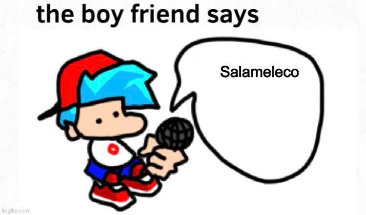 the boyfriend says | Salameleco | image tagged in fnf,boyfriend | made w/ Imgflip meme maker
