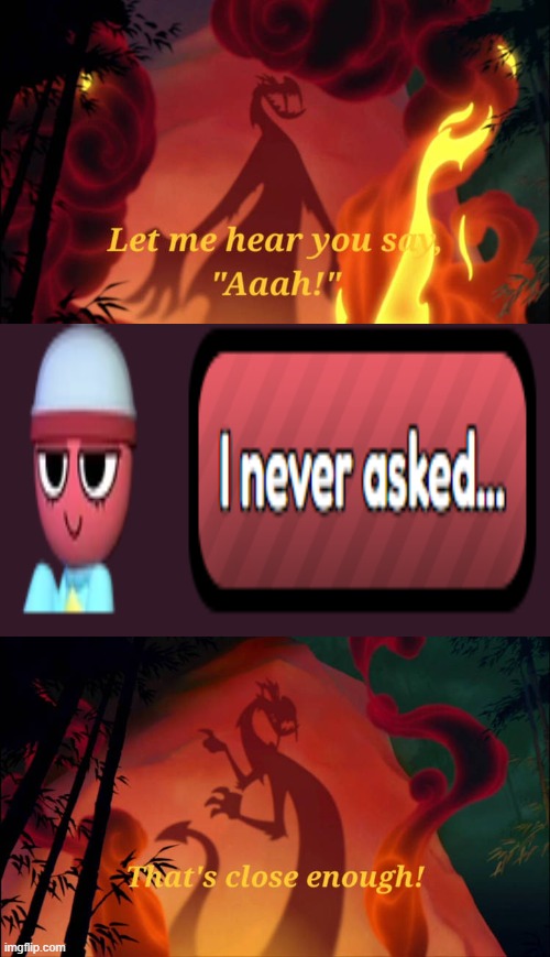 Who reacts to Mushu's shadow? | image tagged in who reacts to mushu's shadow | made w/ Imgflip meme maker