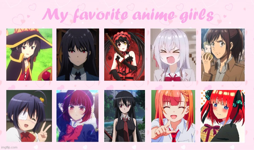 Decided to do this as well | image tagged in my favorite anime girls | made w/ Imgflip meme maker