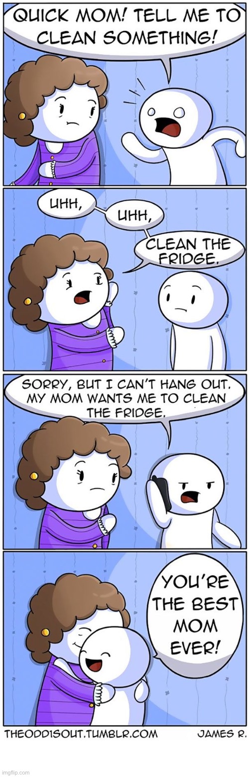 The Odd 1s Out | image tagged in comics,the odd 1s out,mom,excuse,i cant hang out,thanks | made w/ Imgflip meme maker