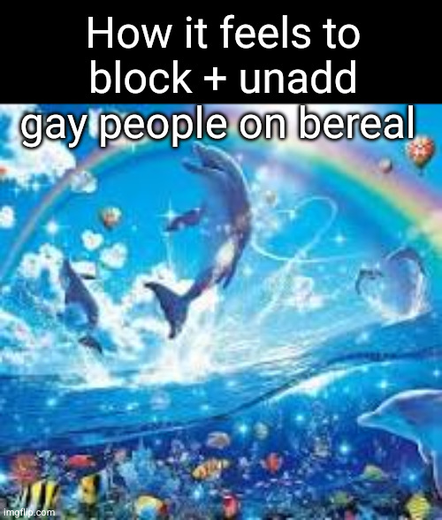 mommy why is that boy wearing makeup | How it feels to block + unadd gay people on bereal | image tagged in how life feels when,funny,chad,sigma,why are you reading the tags,gay people | made w/ Imgflip meme maker