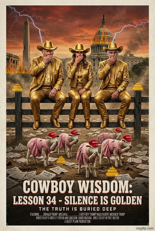 COWBOY WISDOM: LESSON 34 | image tagged in cowboy wisdom,cowboy father and son,gold,gold digger,silence,memes | made w/ Imgflip meme maker