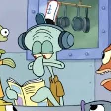 Squidward Reading Book Blank Meme Template