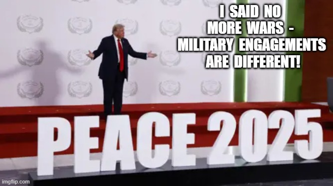 It's What I DIDN'T Say, You Losers! | i  said  no  more  wars  -  military  engagements  are  different! | image tagged in stop reading the tags | made w/ Imgflip meme maker