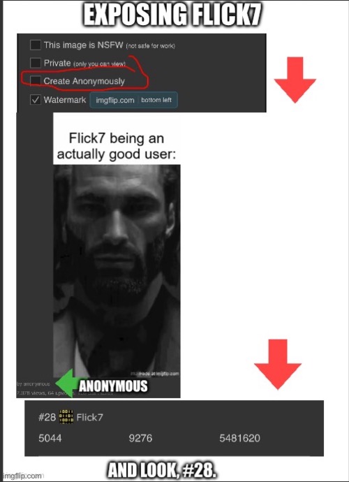 Bye bye, flick7! See you in years! | image tagged in flick7,exposed | made w/ Imgflip meme maker