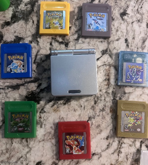 The seven Pokémon games, collected. | made w/ Imgflip meme maker