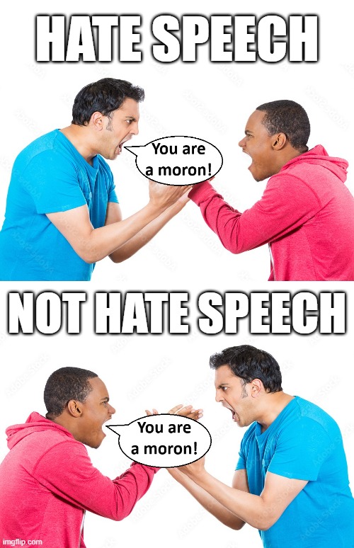 hate speech; not hate speech | image tagged in hate speech | made w/ Imgflip meme maker