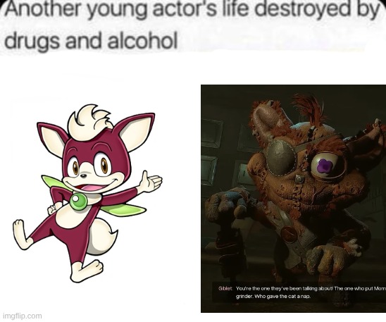 Poppy playtime chapter 5 meme | image tagged in another young actor's life destroyed by drugs and alcohol | made w/ Imgflip meme maker