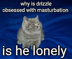 bro js need a hug | why is drizzle obsessed with masturbation; is he lonely | image tagged in this cat is wrong for laughing | made w/ Imgflip meme maker