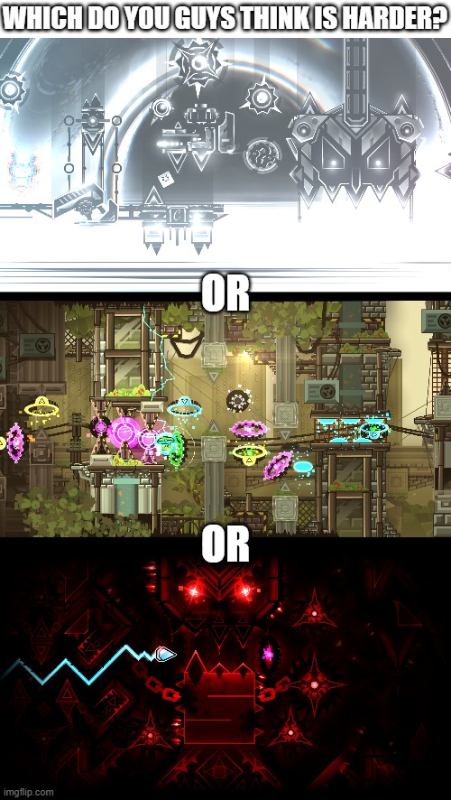 I think Heliopolis is harder | Which do you guys think is harder? or; or | image tagged in kocmoc unleashed,heliopolis,grief,which is harder | made w/ Imgflip meme maker