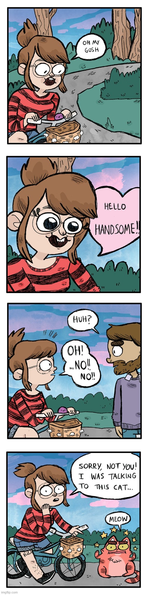 image tagged in bike,hello,handsome,stranger,cat,awkward | made w/ Imgflip meme maker