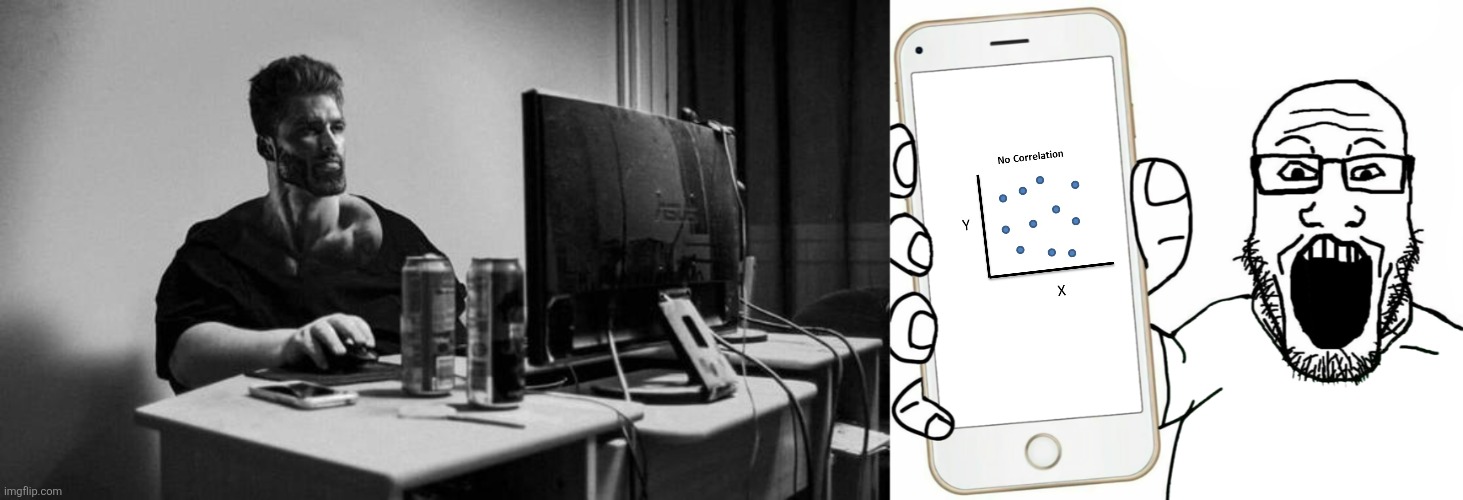 image tagged in gigachad on the computer,soyjak | made w/ Imgflip meme maker