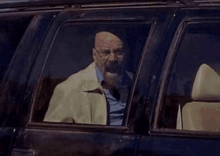 walter shouting in car Blank Meme Template