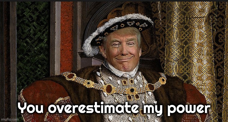 King Trump | You overestimate my power | image tagged in king trump | made w/ Imgflip meme maker
