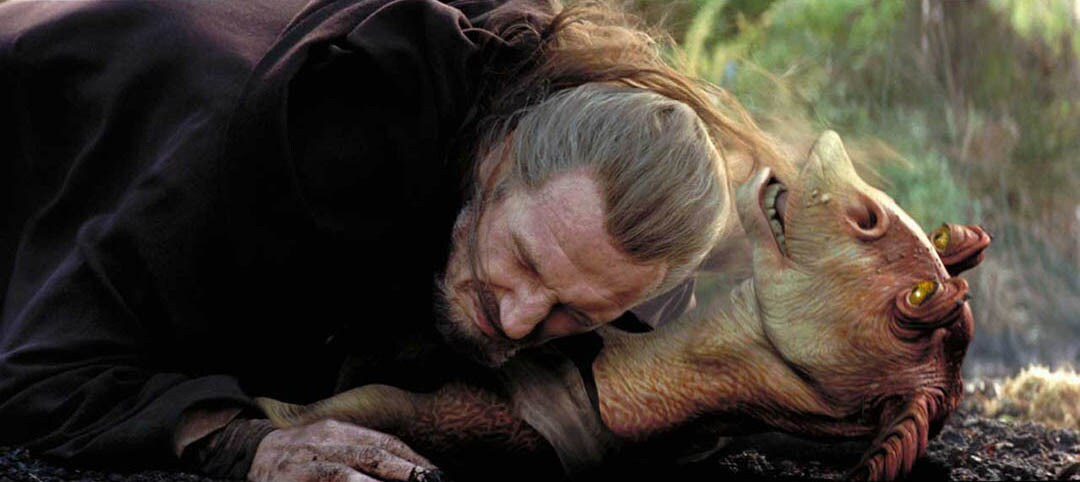 High Quality Qui-Gon meets JarJar Blank Meme Template