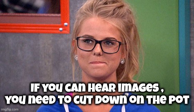 Nicole 's thinking | If you can hear images , you need to cut down on the pot | image tagged in nicole 's thinking | made w/ Imgflip meme maker