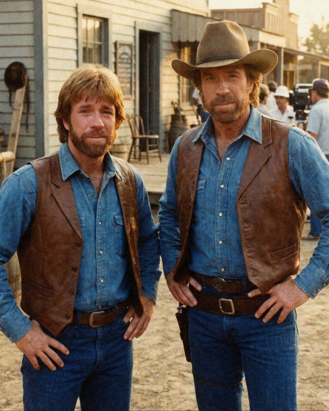 Chuck Norris and his Stunt Double Blank Meme Template