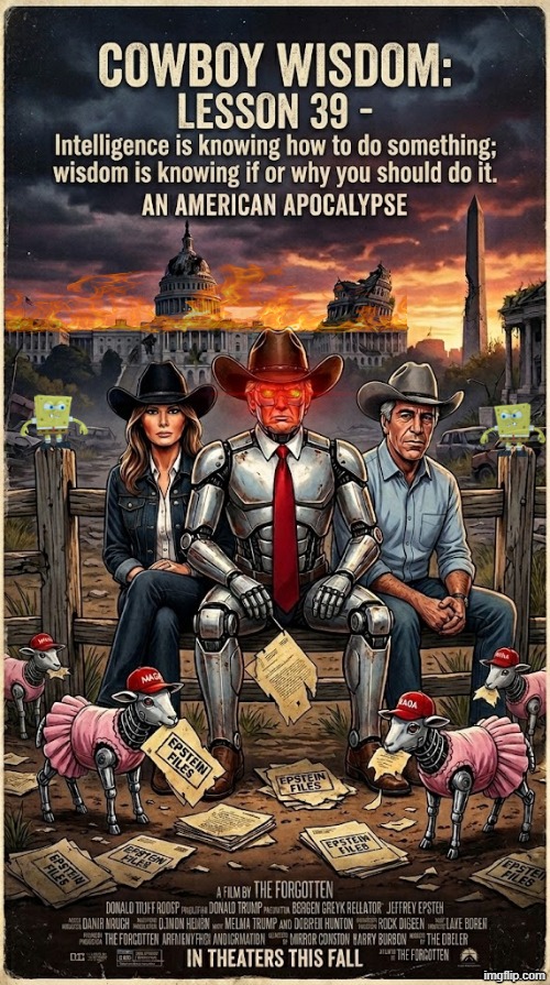 COWBOY WISDOM: LESSON 39 | image tagged in cowboy wisdom,cowboy father and son,ai slop,robots,artificial intelligence,memes | made w/ Imgflip meme maker