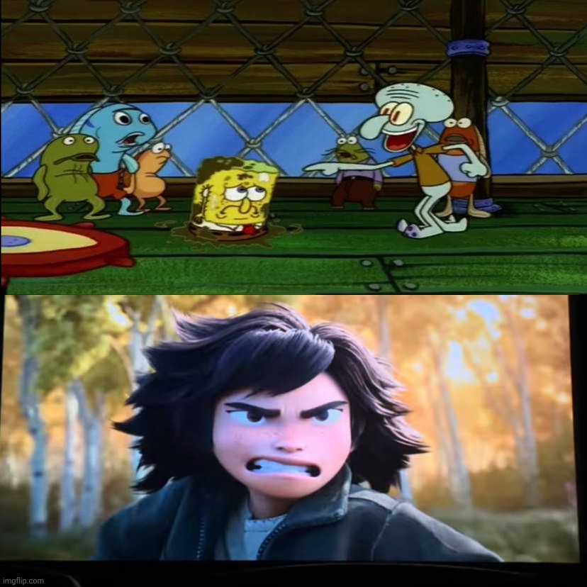 Mabel Tanaka reaction to squidward's pranks | image tagged in who's reaction to squidward's pranks,deviantart,disney,pixar,nickelodeon,spongebob squarepants | made w/ Imgflip meme maker