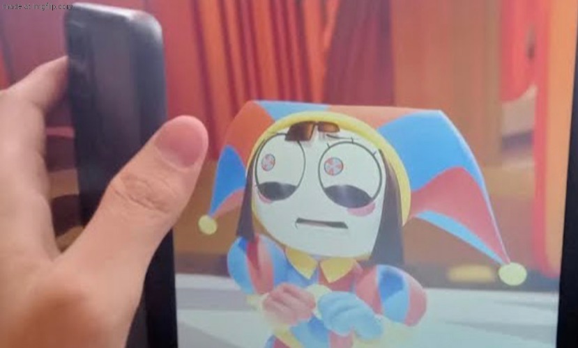 Pomni Phone Meme | image tagged in pomni phone meme | made w/ Imgflip meme maker