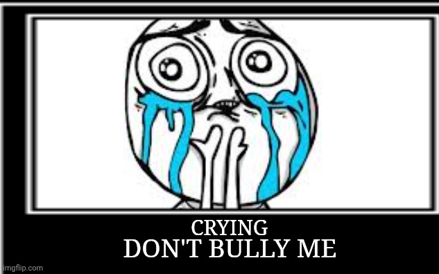 Crying; Don't bully me | made w/ Imgflip meme maker
