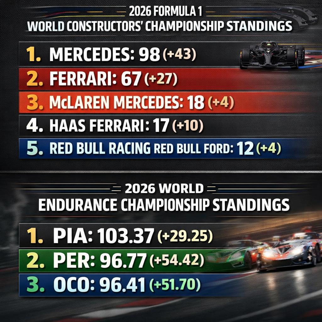 Formula One 2026 WCC Standings Blank Meme Template