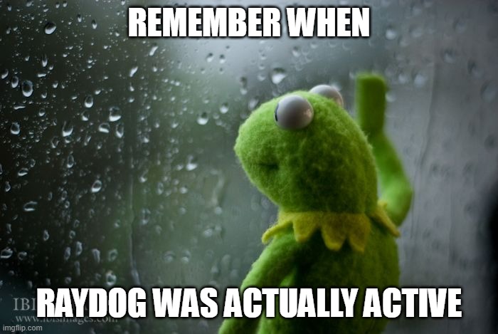 Tell me in the comments | remember when; raydog was actually active | image tagged in kermit window,raydog | made w/ Imgflip meme maker