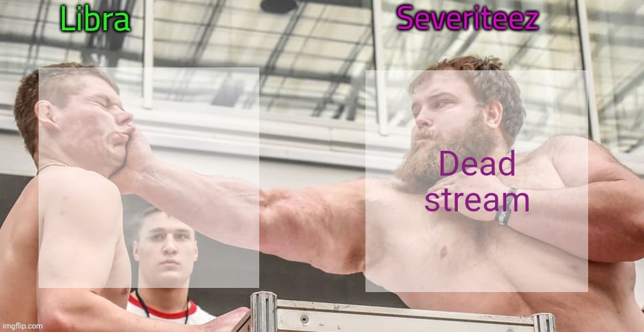 Libra and severiteez shared slap announcement template | Dead stream | image tagged in libra and severiteez shared slap announcement template | made w/ Imgflip meme maker