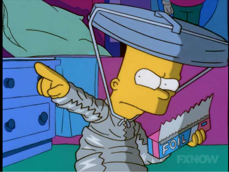 Tinfoil Hat Bart Blank Meme Template