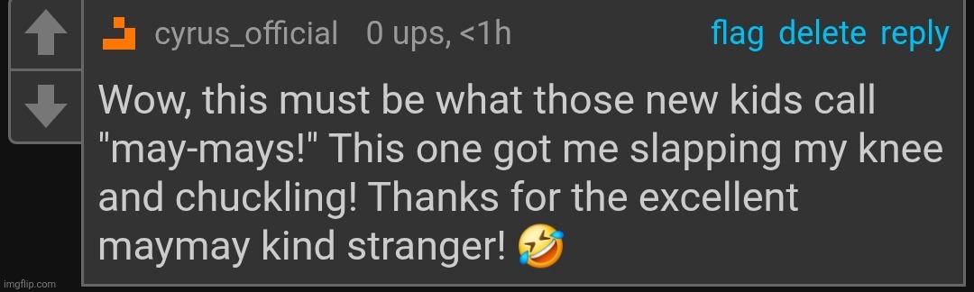 that maymay was a real knee slapper | made w/ Imgflip meme maker