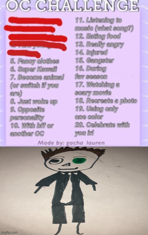 Prison in a business suit (Day 4 No Gender Swap) *Also it’s a part of his tie not his skin* | image tagged in oc challenge,prison,business suit,tie,fancy clothes | made w/ Imgflip meme maker