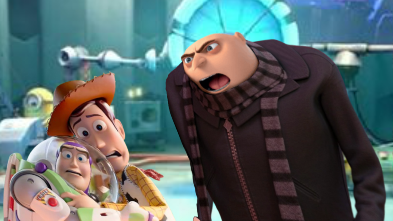 Gru Yellow At Woody And Buzz Blank Meme Template