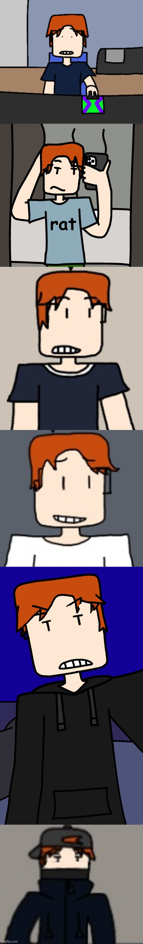 image tagged in mc shocked while looking at the computer,mc mirror selfie | made w/ Imgflip meme maker