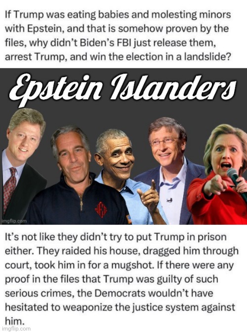 Reality Check for Demorhhoids about Epstein Island | image tagged in epstein islanders,xfiles | made w/ Imgflip meme maker